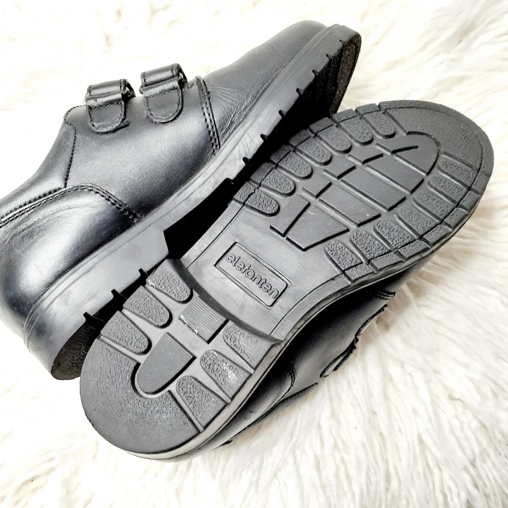 Elefanten Black Leather Hook& Loop Shoes I717